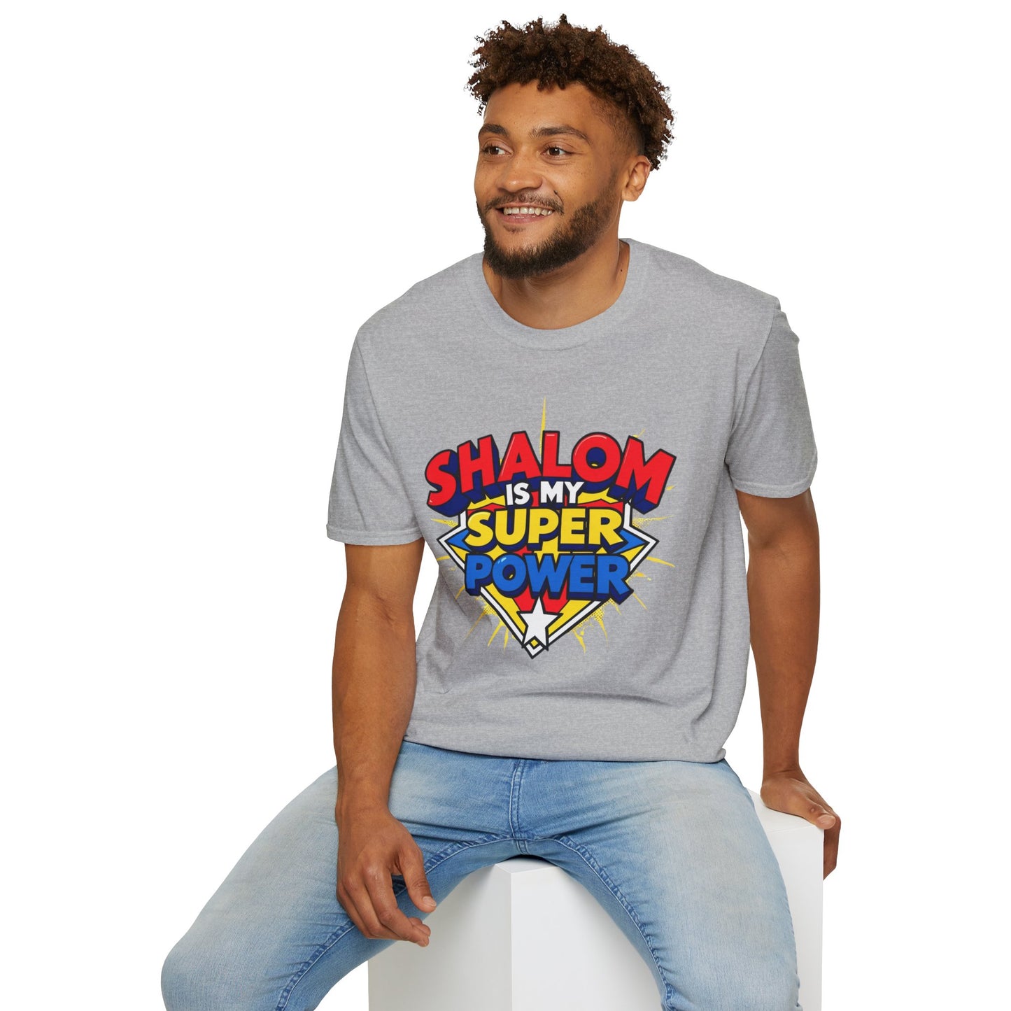 Shalom is my Superpower - Unisex soft T-shirt, Perfect Gift for Purim