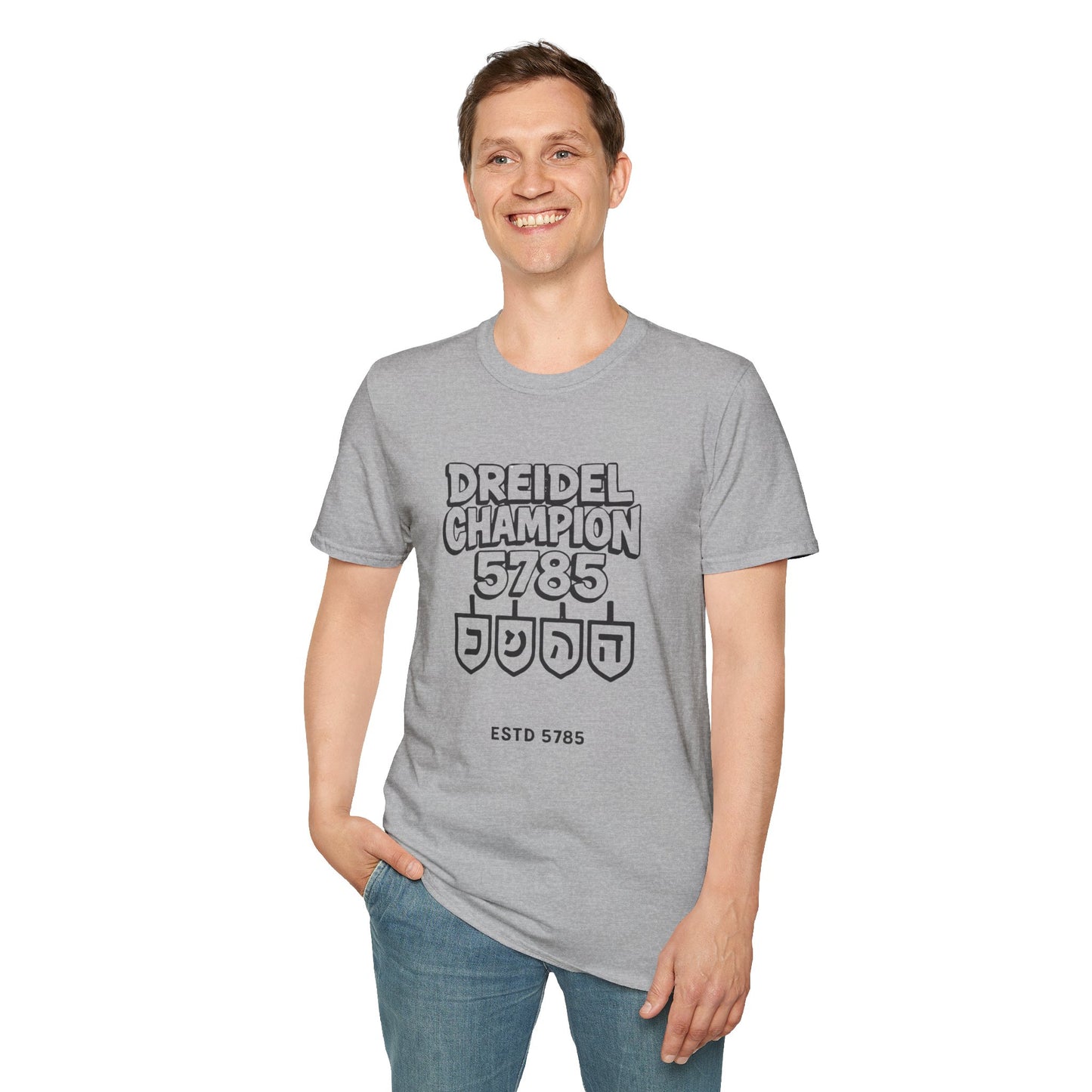 Dreidel Champion 2 - Unisex soft T-shirt, Perfect Gift for Chanukkah