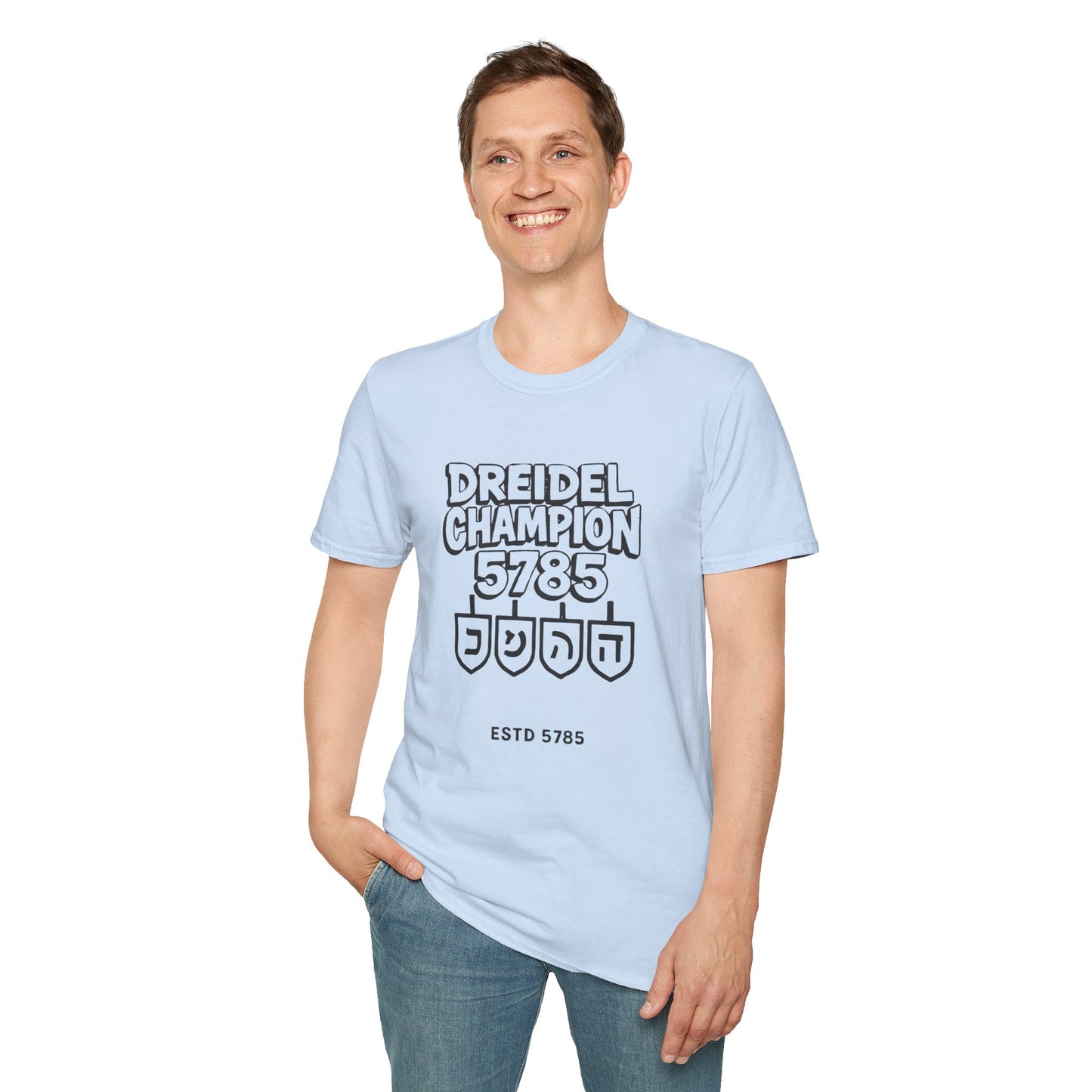 Dreidel Champion 2 - Unisex soft T-shirt, Perfect Gift for Chanukkah