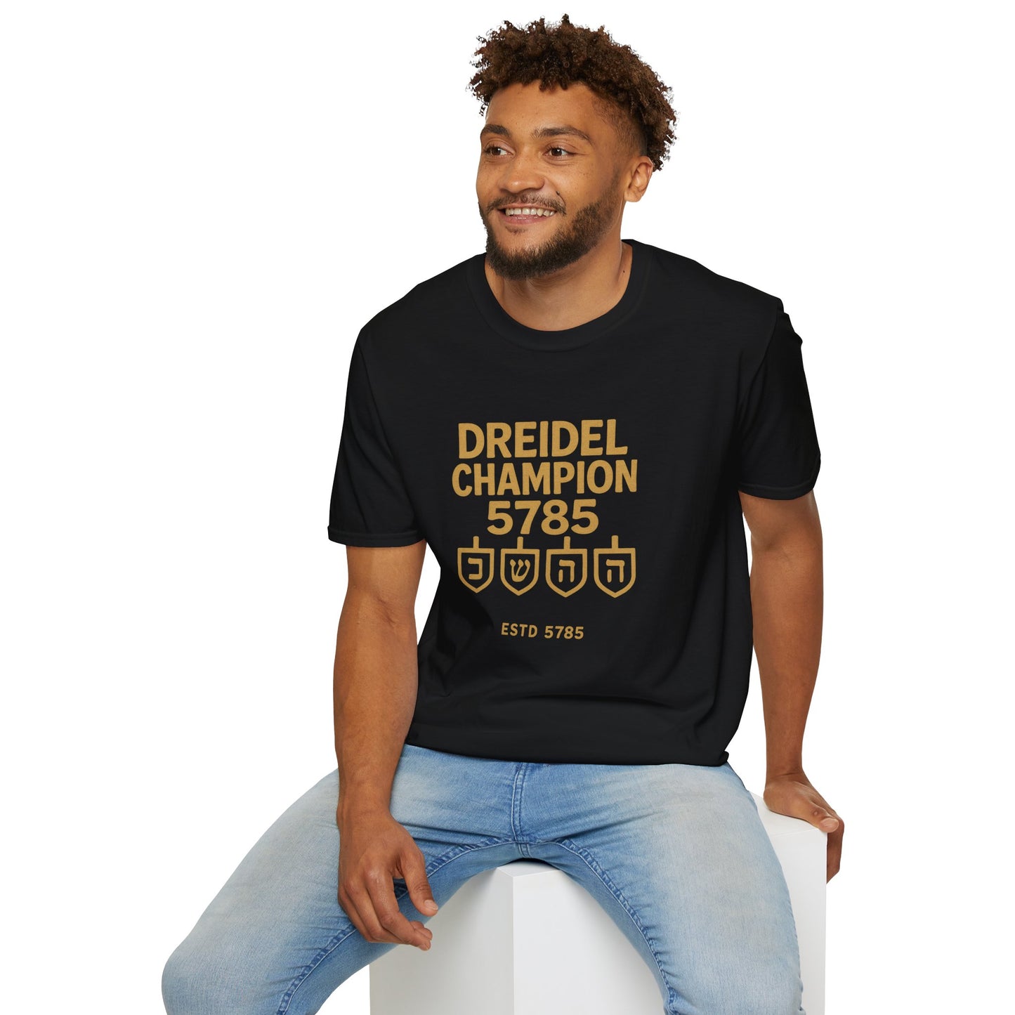 Dreidel Champion - Unisex soft T-shirt, Perfect Gift for Hanukkah