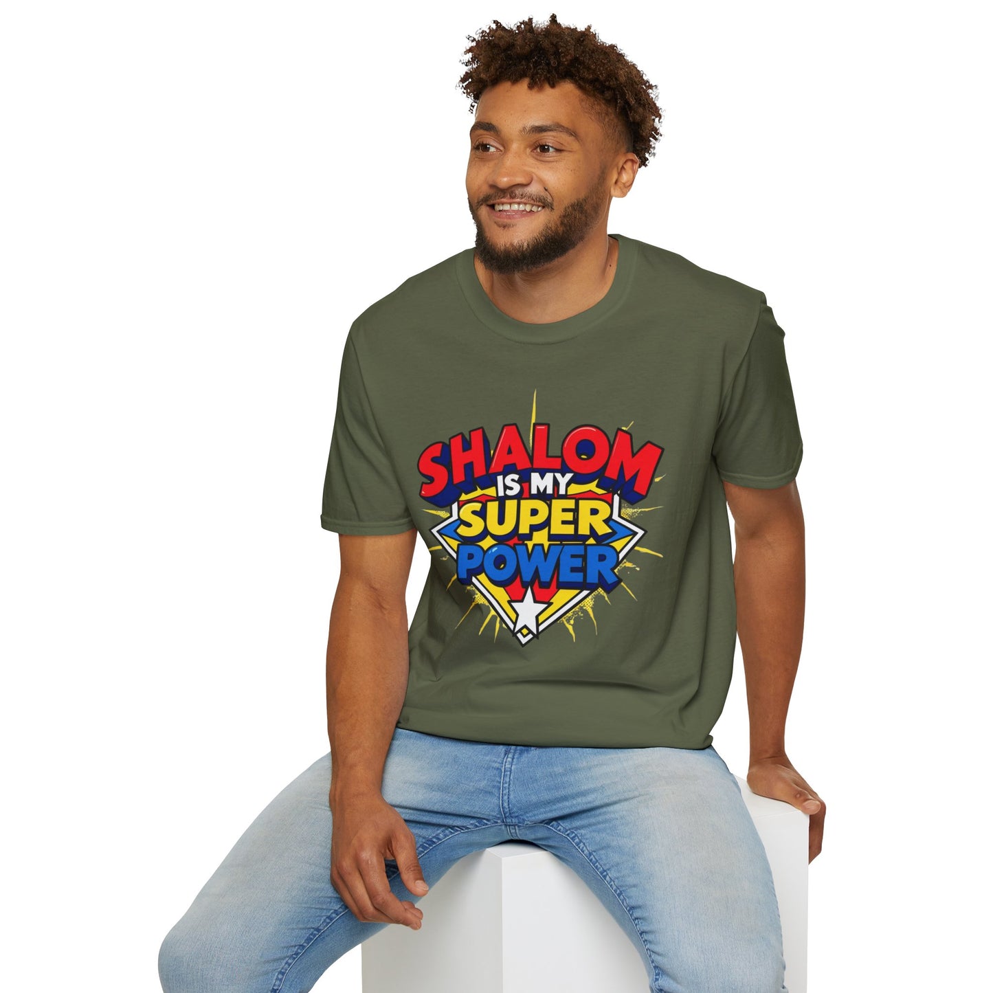 Shalom is my Superpower - Unisex soft T-shirt, Perfect Gift for Purim