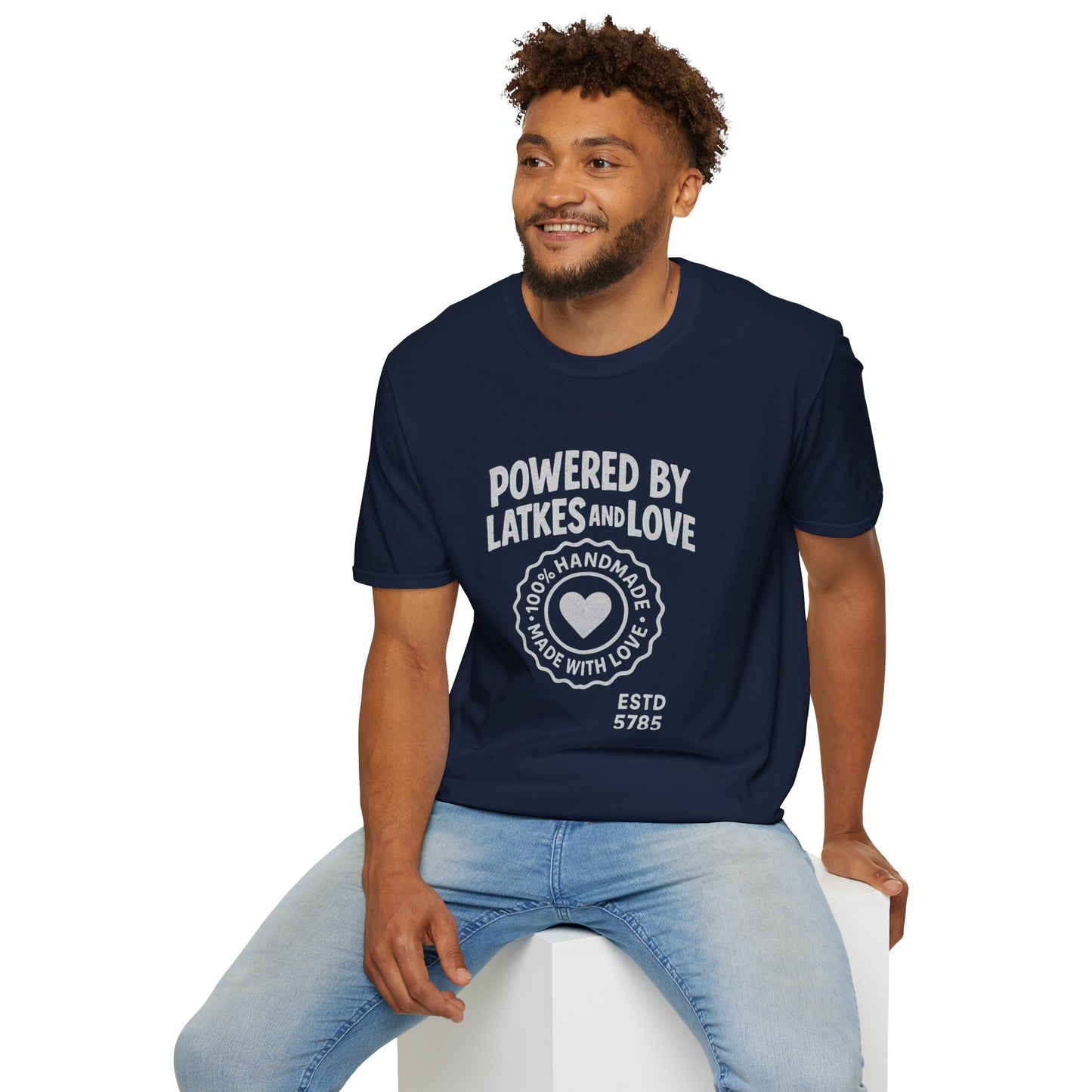 Powered by Latkes and Love - Unisex soft T-shirt, Perfect Gift for Friends