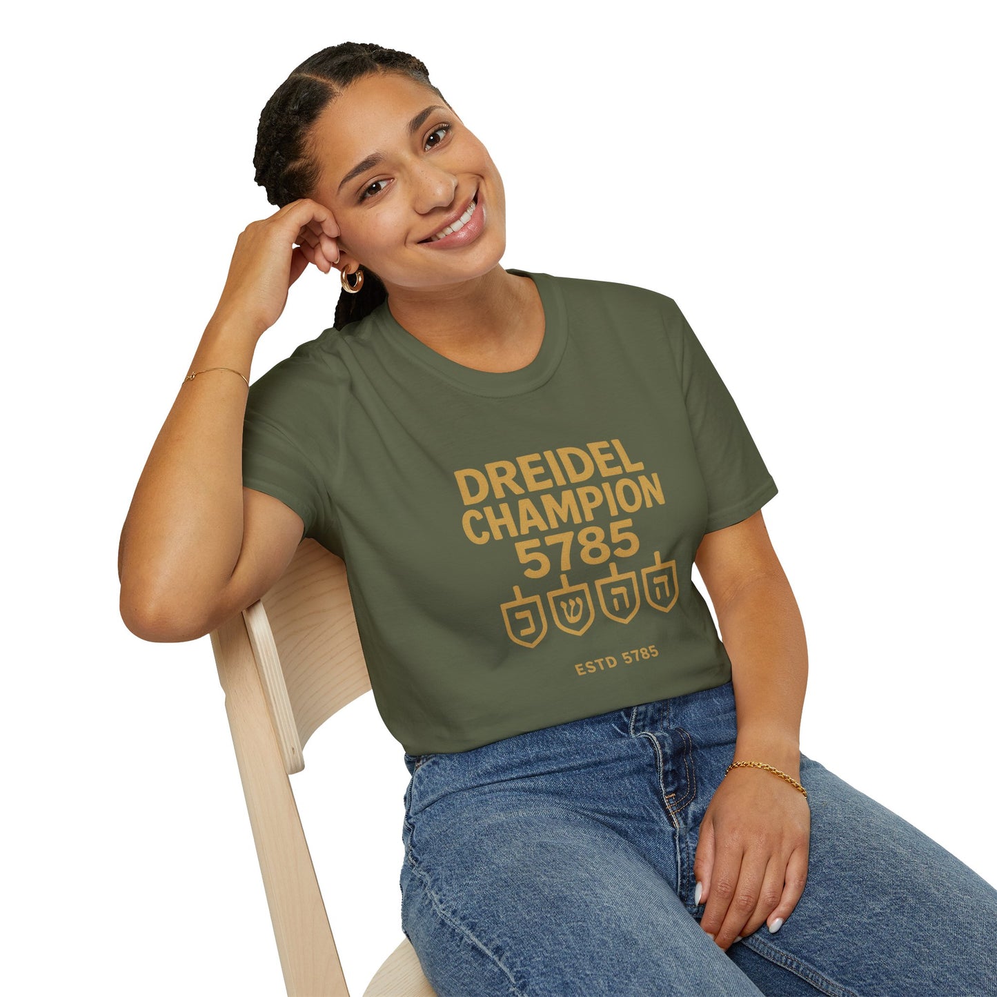 Dreidel Champion - Unisex soft T-shirt, Perfect Gift for Hanukkah